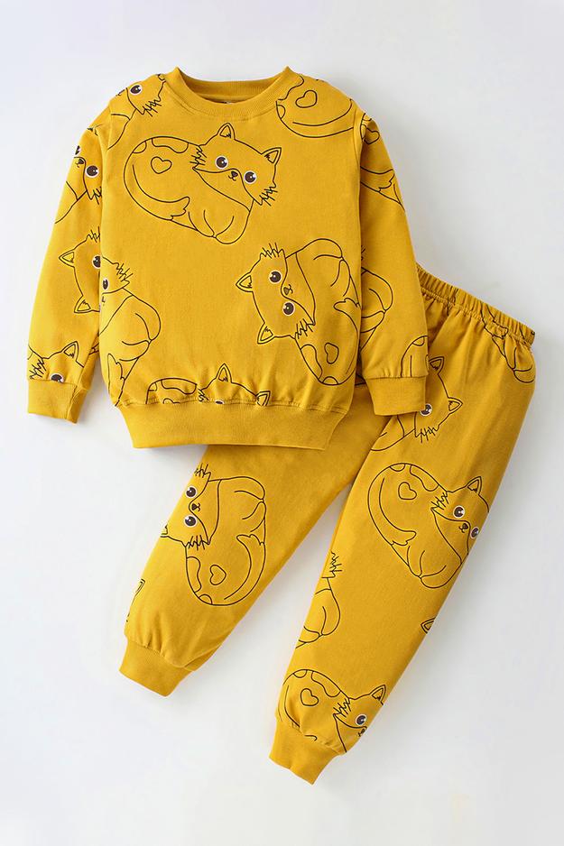 Cuddle Cat Co-ord Set- Mustard