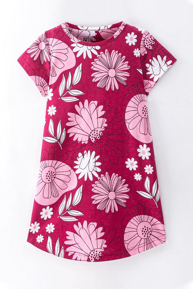 Red Floral Kids' Sleepshirt