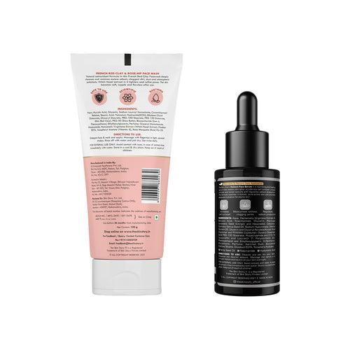 The Skin Story French Red Clay & Rose Hip Facewash, 100g + The Skin Story Holistic Face Serum, 40ml