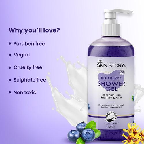 Refreshing Shower Gel | All Skin Types | Infused with Blueberry & Shea Butter | 190ml