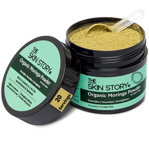 The Skin Story Organic Moringa Powder | Sahjan Powder | Natural Multi-Vitamin & Anti-Oxidant | Rich in Protein, Vitamins A, C & E | Boosts Immunity & Energy | Organic & Vegan