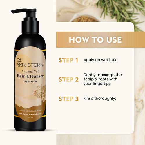 The Skin Story Ayurvedic Hair Shampoo | Amla, Brahmi & Bhringraj | 100% All Natural, 180 ml