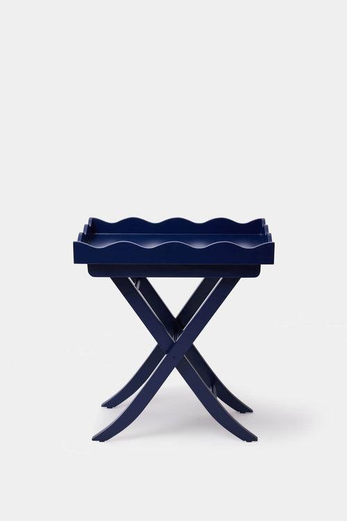 Scalloped Tray Table - Azure