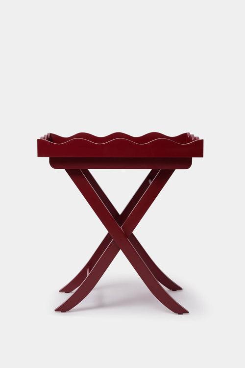 Scalloped Tray Table - Marsala