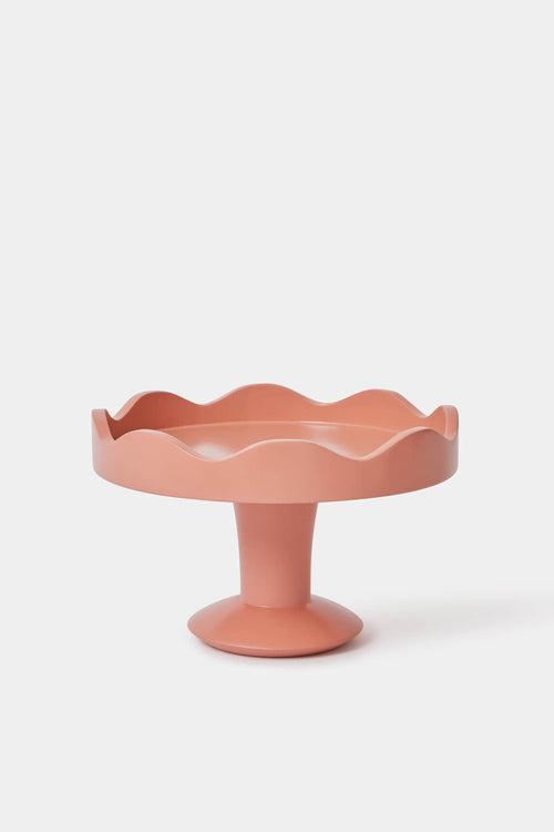 Scalloped Service Stand - Salmon