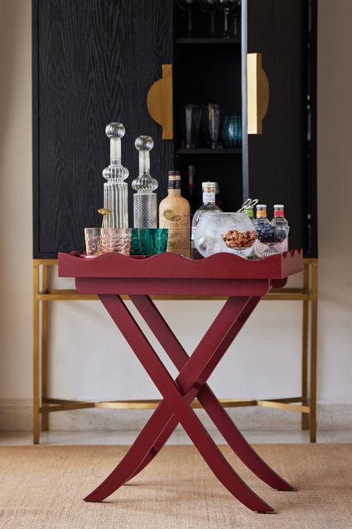 Scalloped Tray Table - Marsala