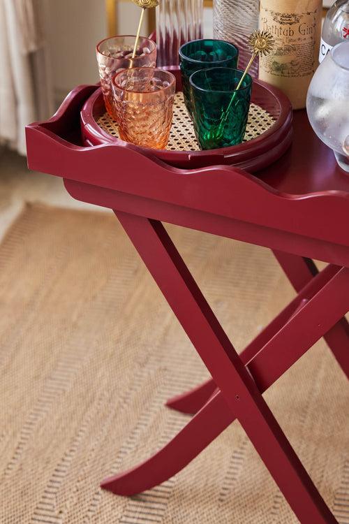 Scalloped Tray Table - Marsala