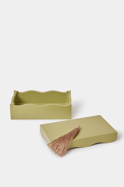 Scalloped Box - Olive