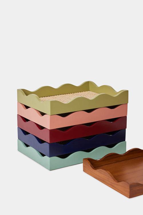 Scalloped Tray - Olive