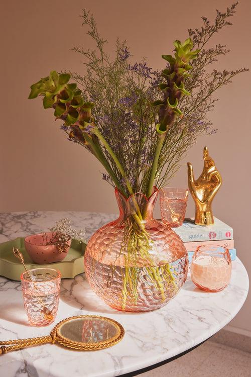 Pomegranate Glass Vase - Blush Pink