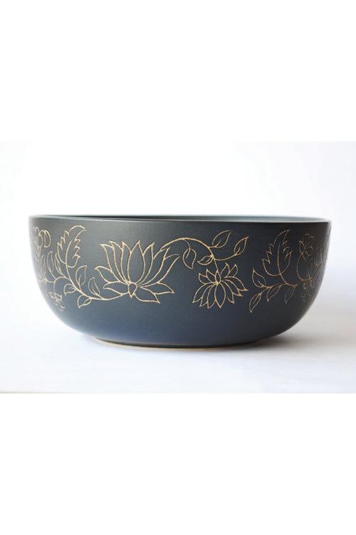 Mughal Service Bowl Small - Matte Black (Seconds)