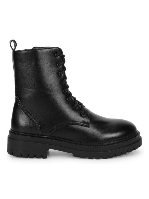 Black PU Block Ankle Boots (TC-1011-BLK)