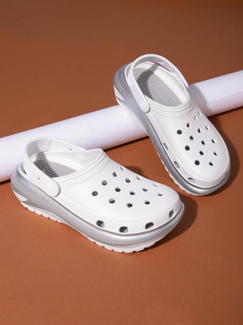 White PU Slip-On Croc Flats (TC-RS3496-WHT)