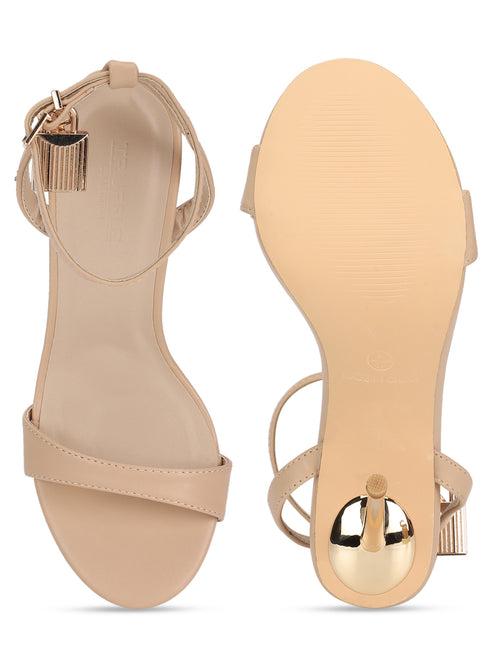 Nude PU Buckle Stiletto Sandals (TC-TB2-NUD)