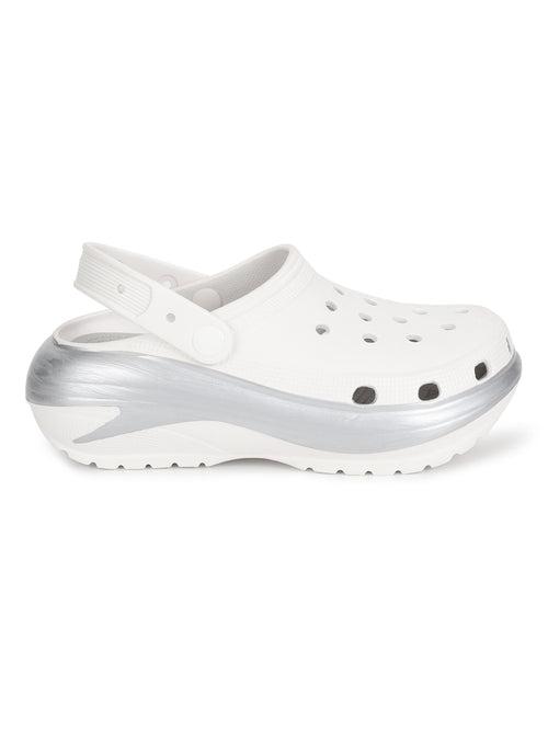 White PU Slip-On Croc Flats (TC-RS3496-WHT)