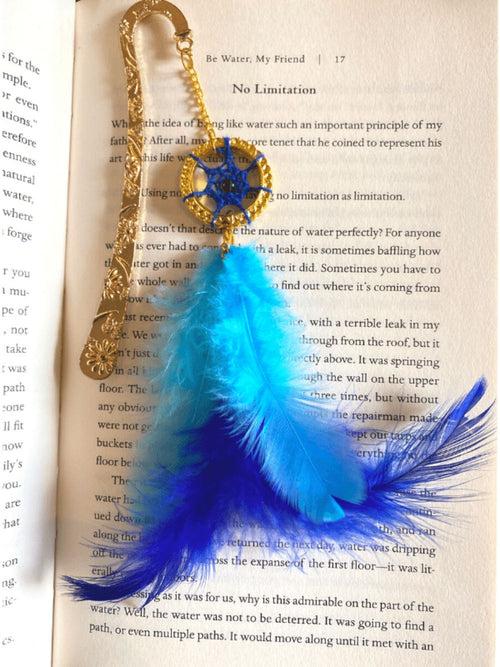 Blue Leaf Dream Catcher Book Mark