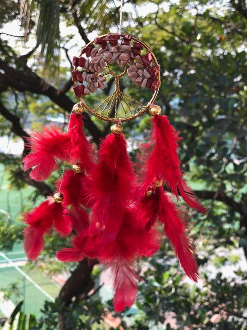 Maroon Healing Tree Car Hanging