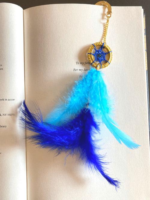 Blue Leaf Dream Catcher Book Mark