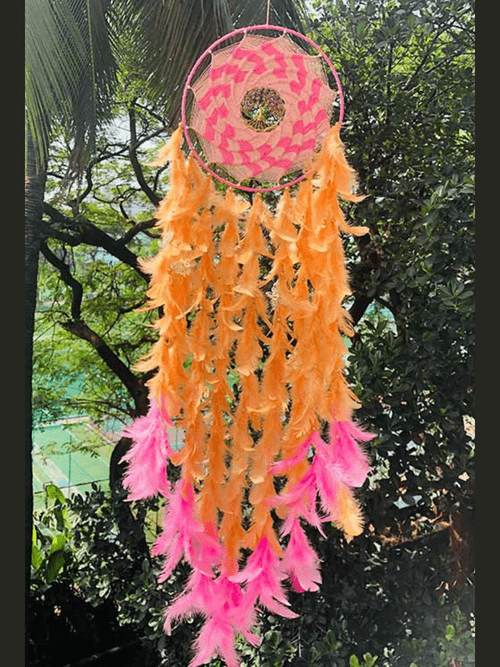 Peachy Pink Large Dream Catcher