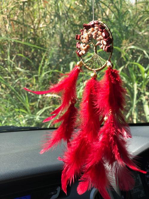 Maroon Healing Tree Car Hanging