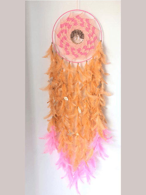 Peachy Pink Large Dream Catcher