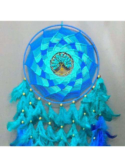 Tibet Tree With Peacock Feathers Large Dream Catcher