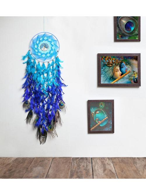 Tibet Tree With Peacock Feathers Large Dream Catcher