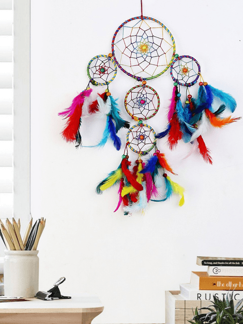 Multi Colour 4 Tier Dream Catcher with Pretty Lights