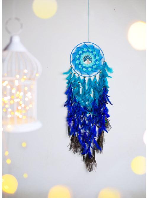 Tibet Tree With Peacock Feathers Large Dream Catcher