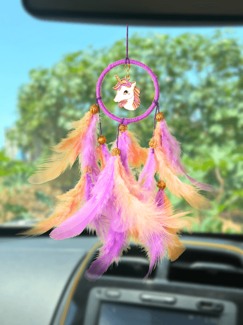 Unicorn Peach & Purple Car Hanging