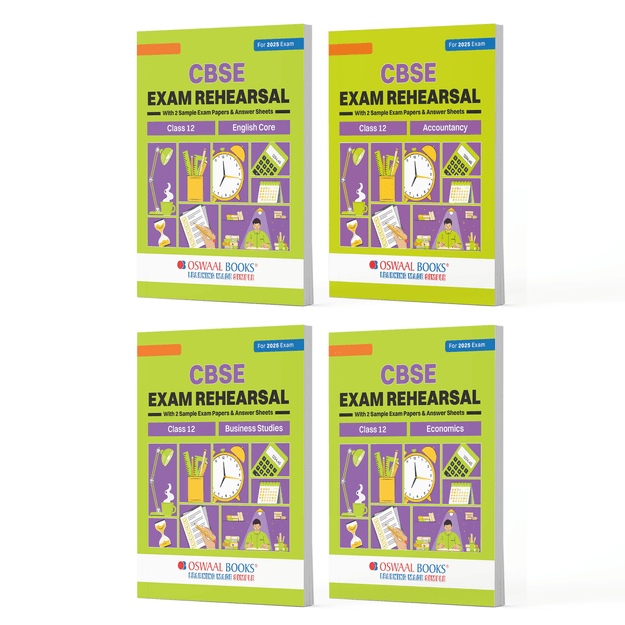 CBSE Exam Rehearsal Class 12 (Set of 4 Books) English, Accountancy,  Business Studies & Economics For 2025 Board Exam