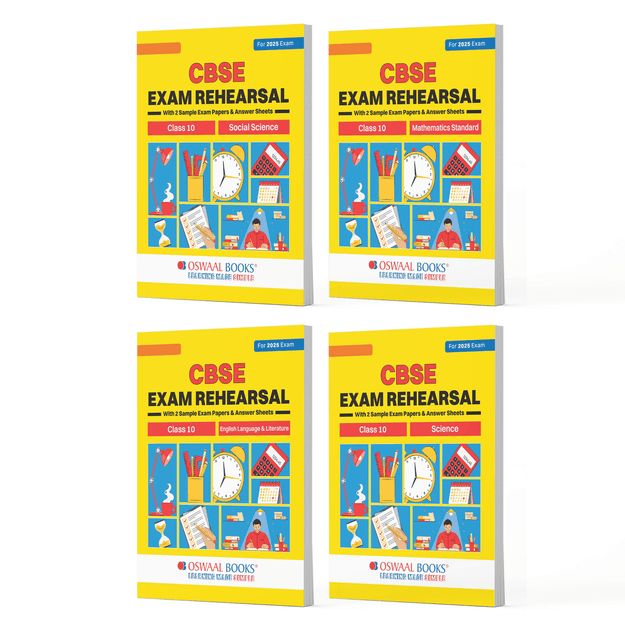 CBSE Exam Rehearsal Class 10  (Set of 4 Books) Maths Standard, Science, Social Science & English For 2025 Board Exam