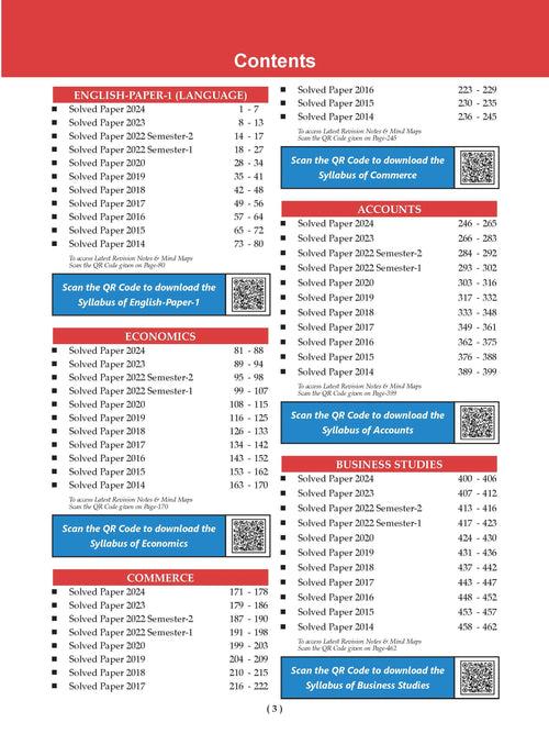 ISC 10 Previous Years' Solved Papers Class-12 Commerce | Year-Wise 2014-2024 | Accounts, Economics, Business studies, commerce, English 1, Maths, Hindi, Computer science For 2025 Board Exam