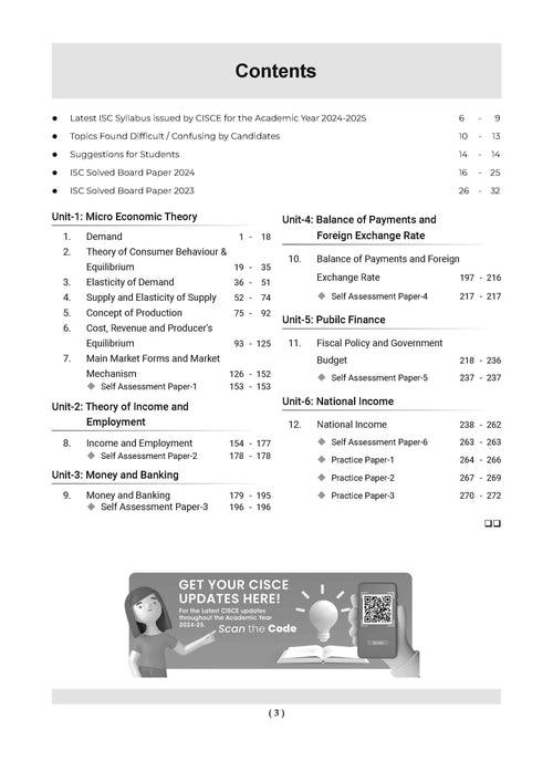 ISC Question Bank Class 12 Economics | Chapterwise | Topicwise | Solved Papers | For 2025 Board Exams