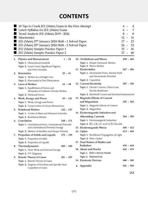 JEE (Main) Question Bank Physics | Chapter-wise & Topic-wise Solved Papers (2019-2024) | For 2025 Exam