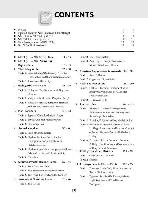 NEET (UG) 37 Years' Chapter-wise & Topic-wise Solved Papers Biology (1988-2024) for 2025 Exam