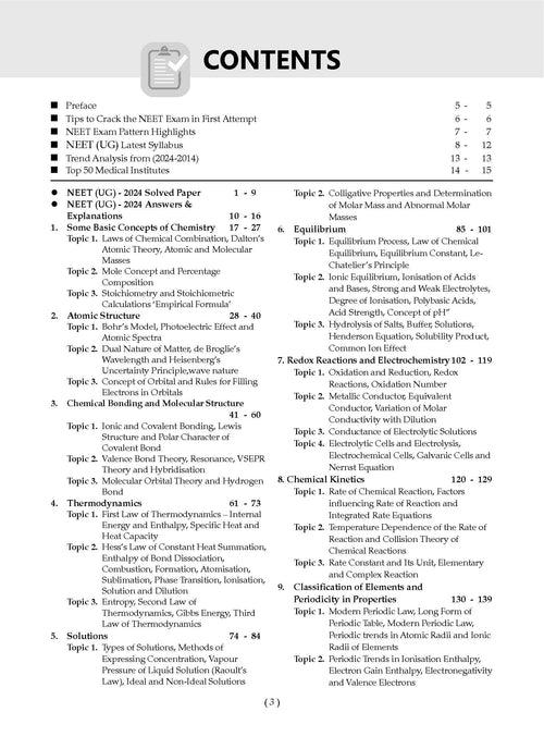 NEET (UG) 37 Years' Chapter-wise & Topic-wise Solved Papers Chemistry (1988 - 2024) for 2025 Exam