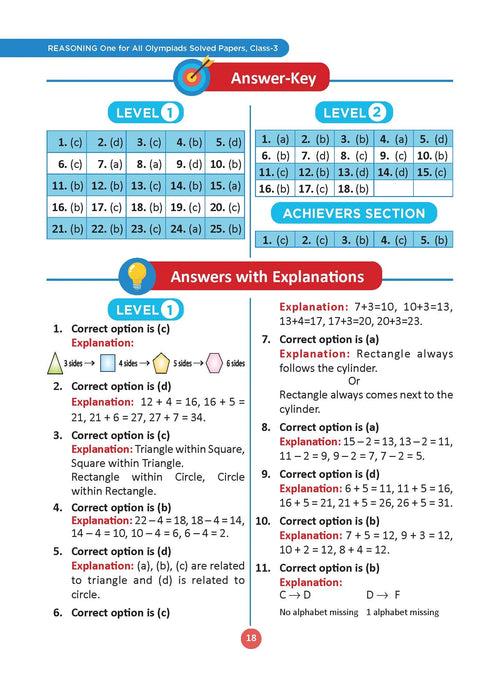 One For All Olympiad Class 3 Reasoning | Previous Years Solved Papers | For 2024-25 Exam