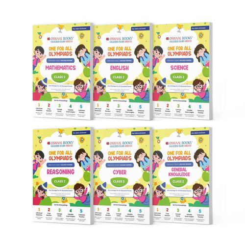 One For All Olympiad Previous Years' Solved Papers Class 2 (Set of 6 Books) Maths, English, Science, Reasoning, Cyber & General Knowledge (For 2024-25 Exam)