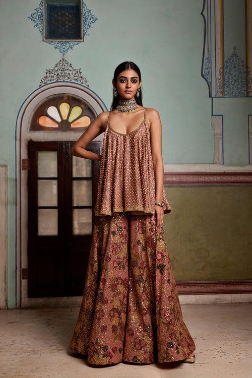Gharara And Flared Top Set With An Optional  Jacket