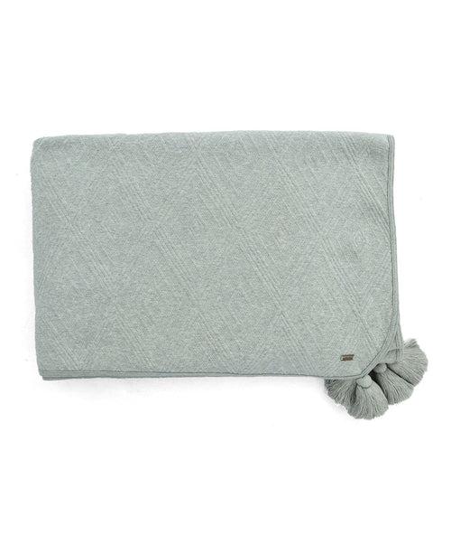 Aysel Vanilla Grey Melange 100% Cotton Knitted With Polyester Filled King Size Bed Cover With 2 Pillow Covers(Set of 3 Pcs)