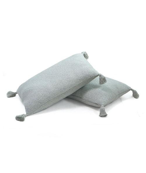 Aysel Vanilla Grey Melange 100% Cotton Knitted With Polyester Filled King Size Bed Cover With 2 Pillow Covers(Set of 3 Pcs)