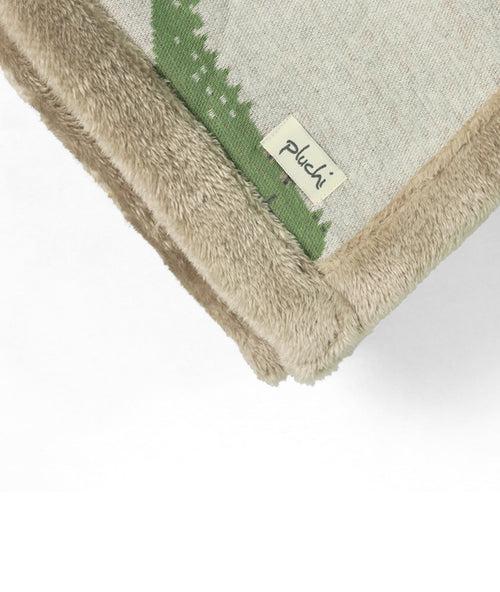 Wild Safari Natural & Multi Color Knitted Blanket with Faux Fur Back for Babies