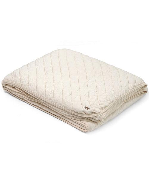 Zenobia Natural 100% Cotton Knitted With Polyester Filled King Size Bed Cover With 2 Pillow Covers (Set of 3 Pcs)