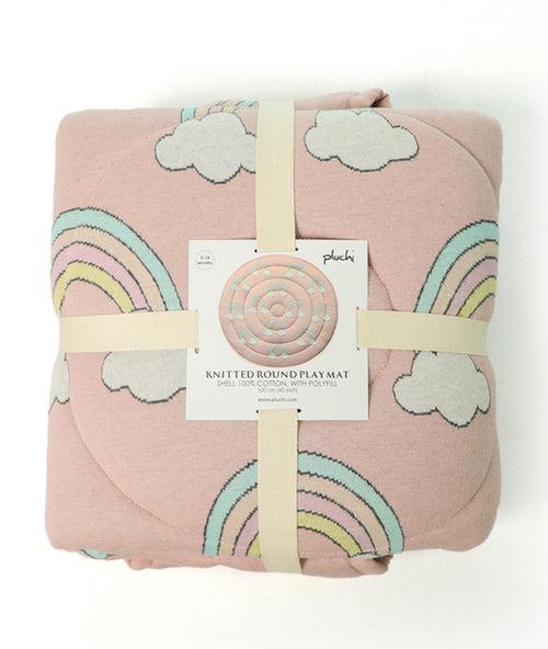 Rainbow  Bubblegum Pink Cotton Knitted Quilted Playmet for Babies