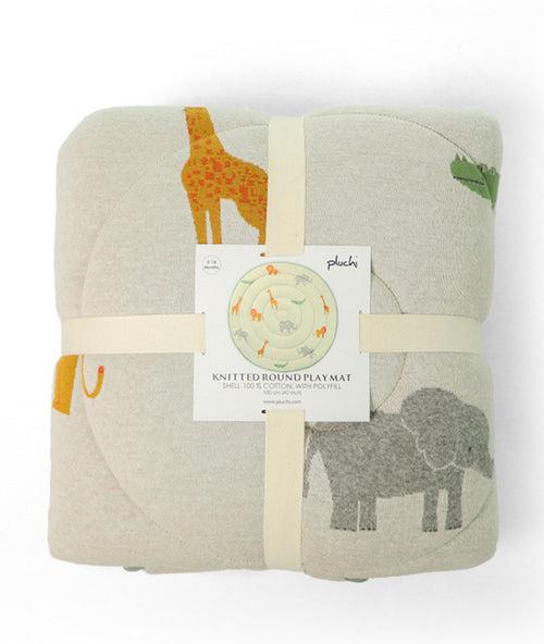 Wild Safari Natural Multi Cotton Knitted Quilted Playmet for Babies