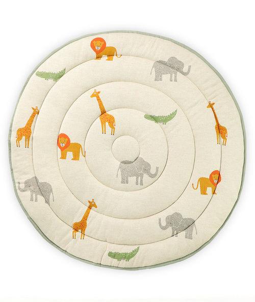 Wild Safari Natural Multi Cotton Knitted Quilted Playmet for Babies