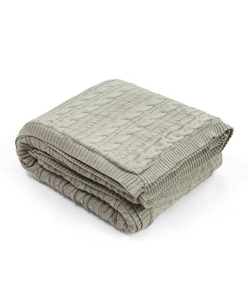 Arch Cable  Cotton Knitted Single Bed Sherpa Blanket (Vanilla Grey Mélange)