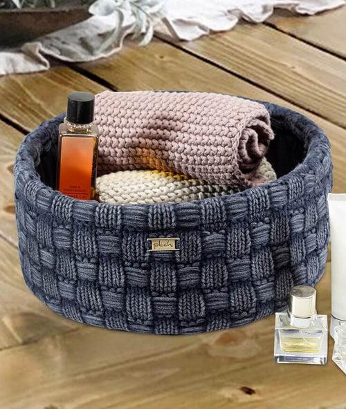 Diane - Cambridge Blue Cotton Knitted Basket for Home Decor