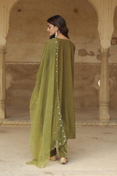 Ishtaar Green Velvet Set